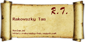 Rakovszky Tas névjegykártya